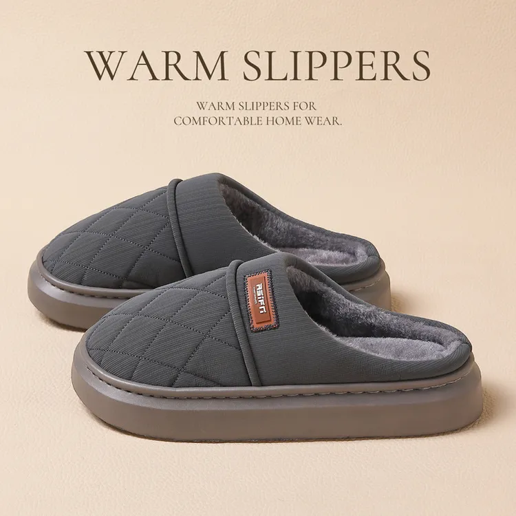 家居棉拖鞋女冬季情侣毛绒保暖防滑男士冬天加绒加厚棉拖男冬