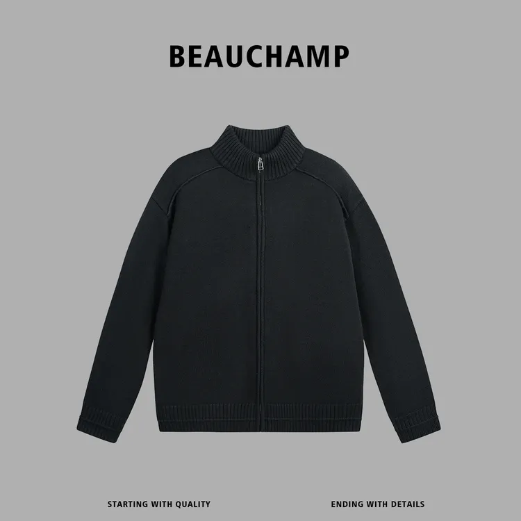 媛媛专属Beau champ品牌 立领拉链舒适毛衣秋冬保暖休闲开衫外套 7003#
