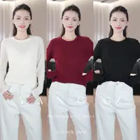 YANG GZ【自然由己】羊毛混纺亲肤百搭针织打底衫女 GZ667#HT38001