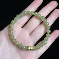 L【玉总珠宝】925银和田玉diy手串-约5mm 多样性 发一CAN060796