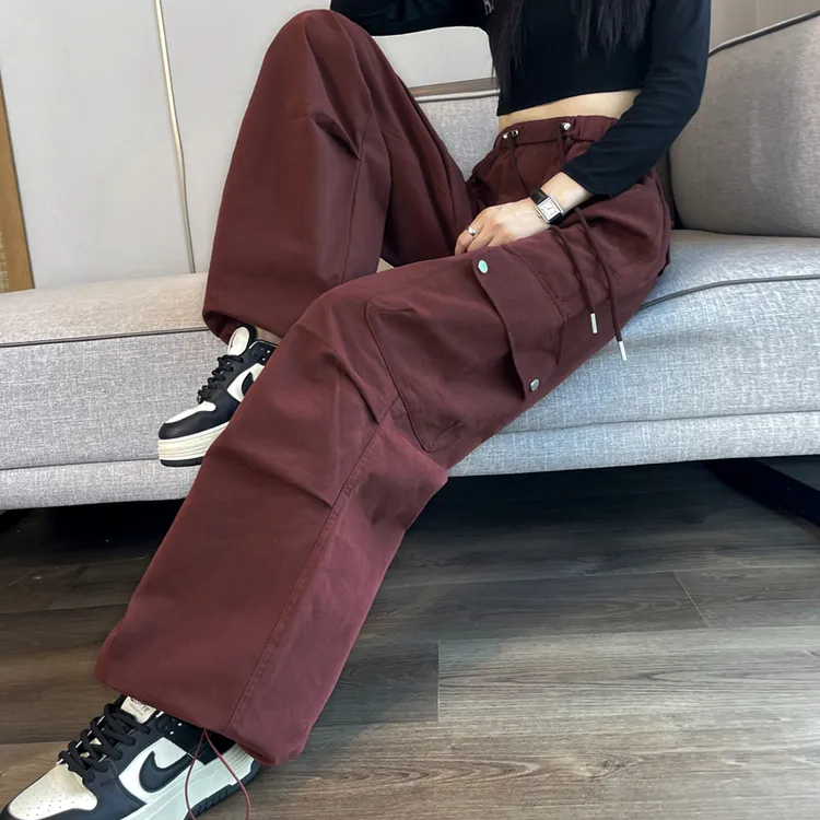 小个子工装裤女秋冬束脚阔腿裤显高显瘦一米五休闲运动裤八分XS潮