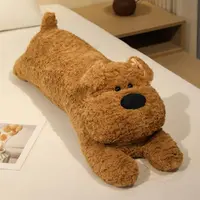 西高地棕色60厘米毛绒玩具公仔睡觉抱枕长条可爱布娃娃