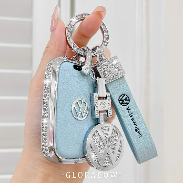 大众朗逸钥匙套25新款速腾扣宝来探岳途岳POLO探歌途观L车真皮壳