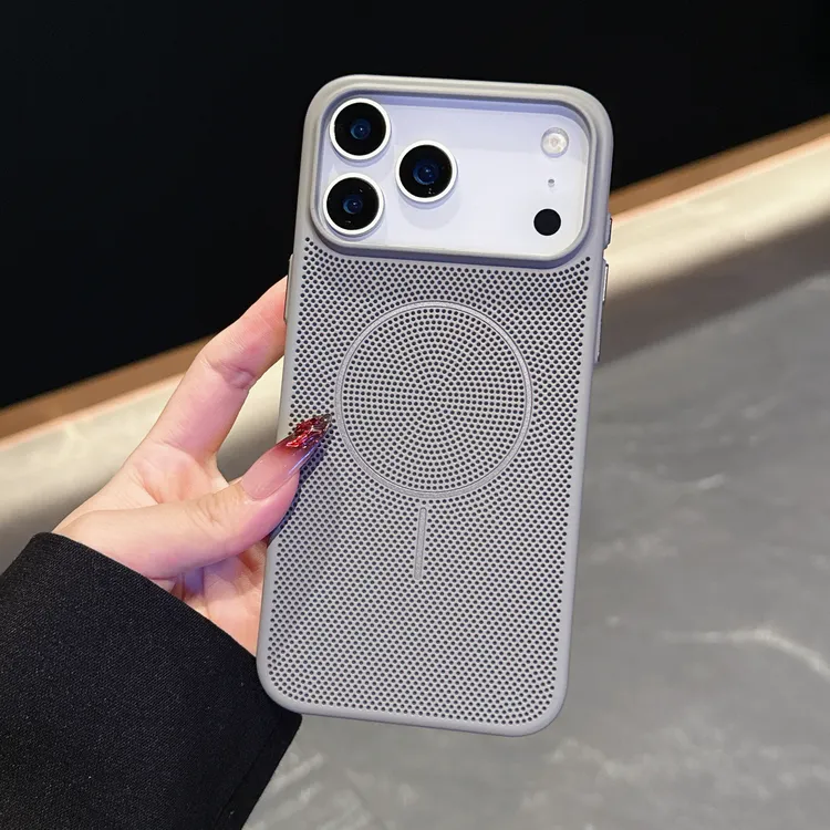 透气散热适用iphone17pro手机壳细圈磁吸苹果16/15Promax超薄防摔