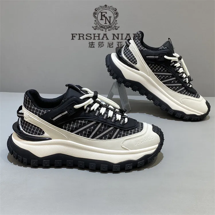 法莎尼亚轻奢正品男鞋韩版厚底老爹鞋时尚潮流百搭男士透气运动鞋