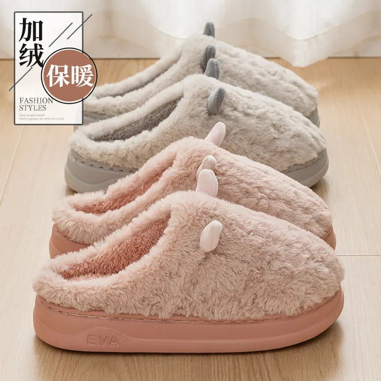 小羊棉拖鞋女款冬季爆款家用情侣外穿防滑加绒保暖厚底棉拖男士冬