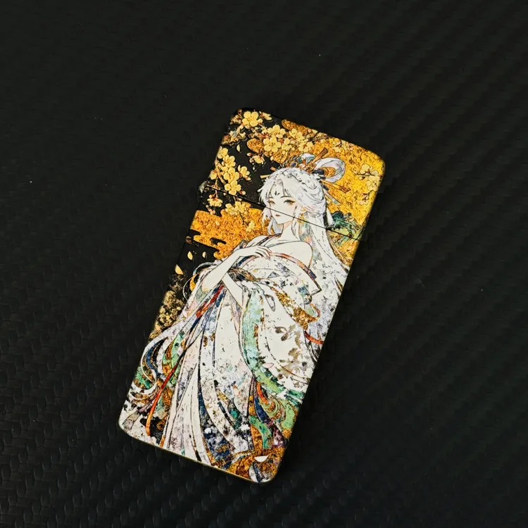 ZORRO/佐罗正品ZC5青女金狐超薄卡片式防风煤油打火机鎏金创意男