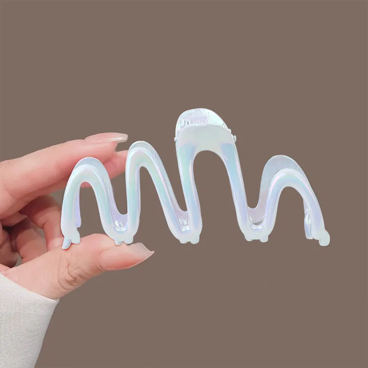 人鱼姬烤漆大号波浪金属抓夹鲨鱼夹盘发发夹女高级感发抓头饰发饰