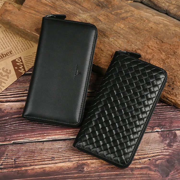 休闲韩版时尚头层牛皮男士长款钱包大容量手包多功能真皮手拿包