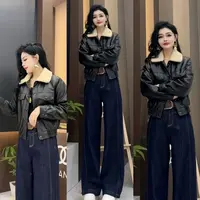 秋冬加绒加厚皮衣外套女显瘦气质上衣-Z202