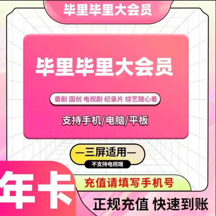 【特惠】哔哩哔哩大会员年卡12个月 不支持电视端 下单联系客服ios
