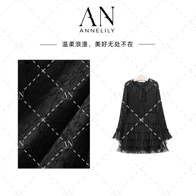 ANNELILY安琪琪【可雯】新款上新高级感温柔连衣裙AQ2509084