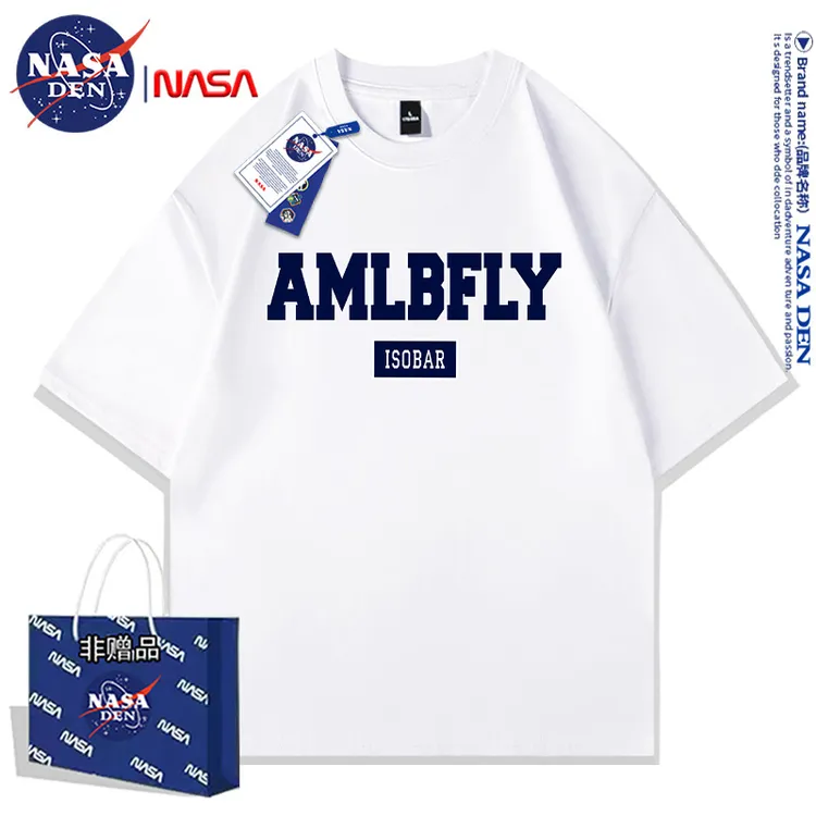 NASA联名纯棉短袖T恤男女新款休闲情侣高街宽松潮牌上衣服打底衫