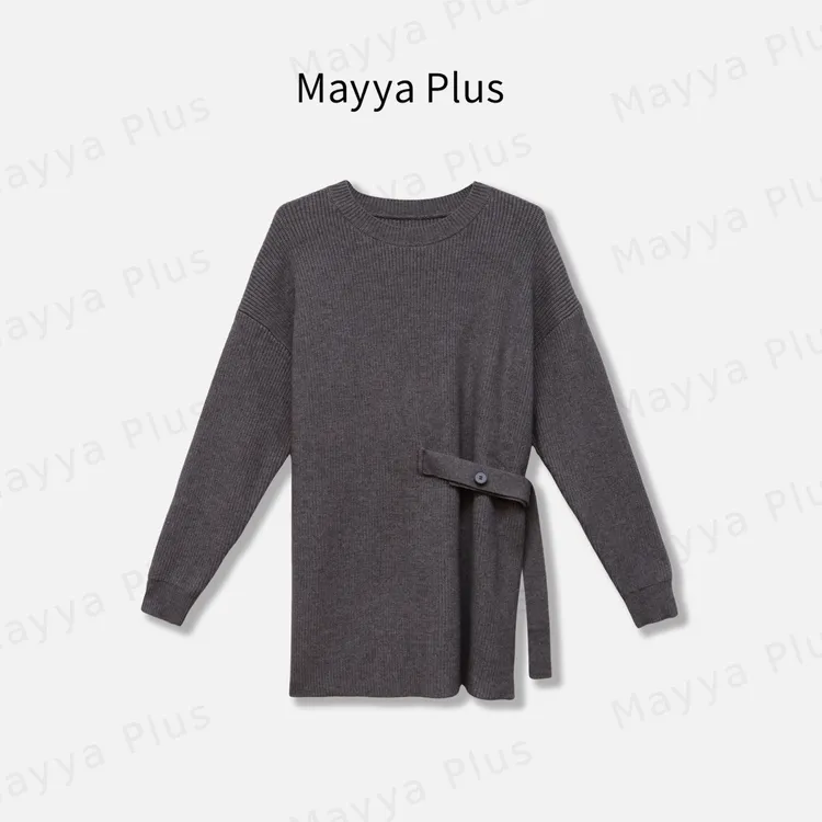 【秀场比例】Mayya Plus麦芽定制秋冬季流光风针织显瘦上衣32546182