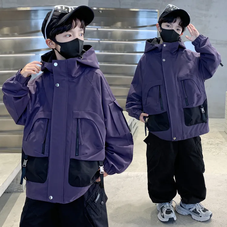 儿童装男童外套春秋款2025新款秋季中大童酷帅衣服冲锋衣秋装男孩