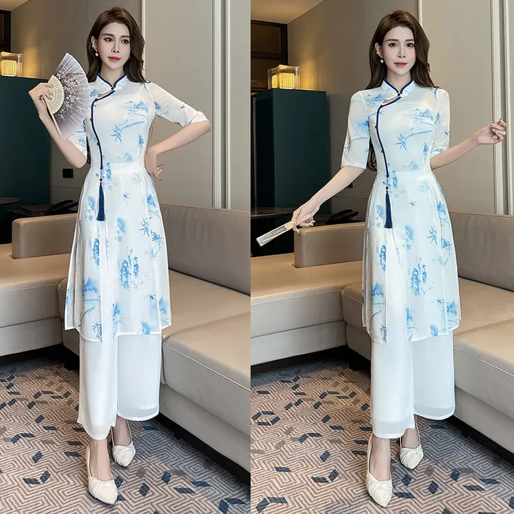 中式美容院养生馆采耳工作服足浴spa足疗店技师气质三件套女夏季