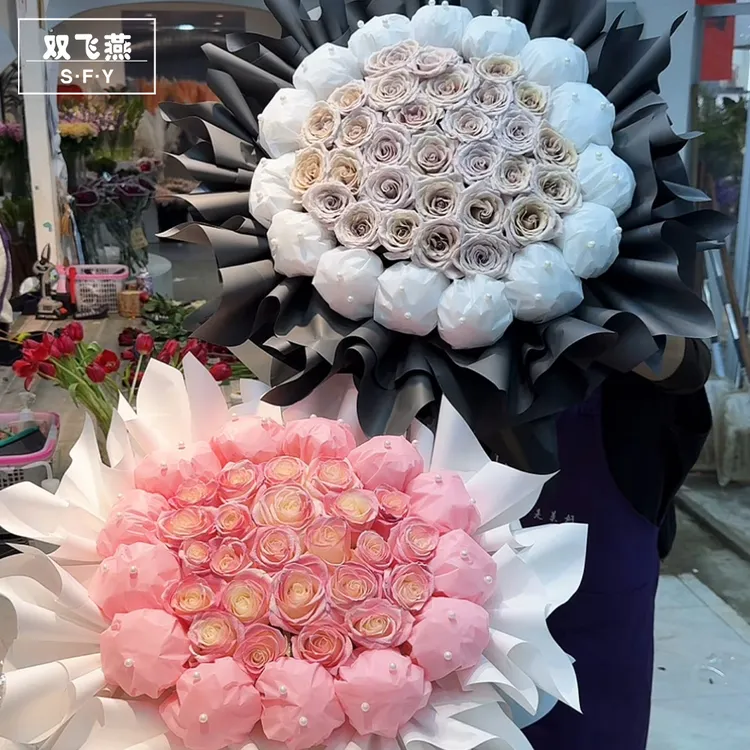 新品蝉翼膜防水内衬纸鲜花花束包装纸纯色花艺材料哑光雾面纸