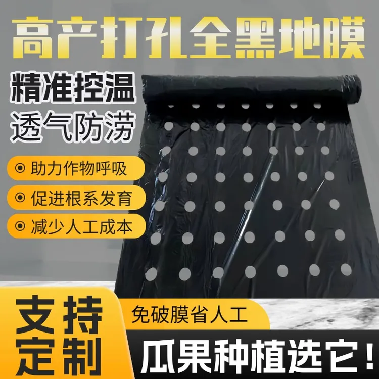 打孔黑地膜塑料薄膜除草保湿蔬菜药材羊肚菌中药种植地膜农用薄膜