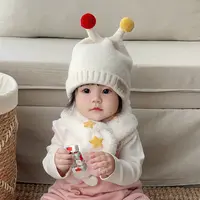 宝宝帽子婴幼儿帽子秋冬针织帽护耳帽加厚保暖帽子户外韩版套头帽