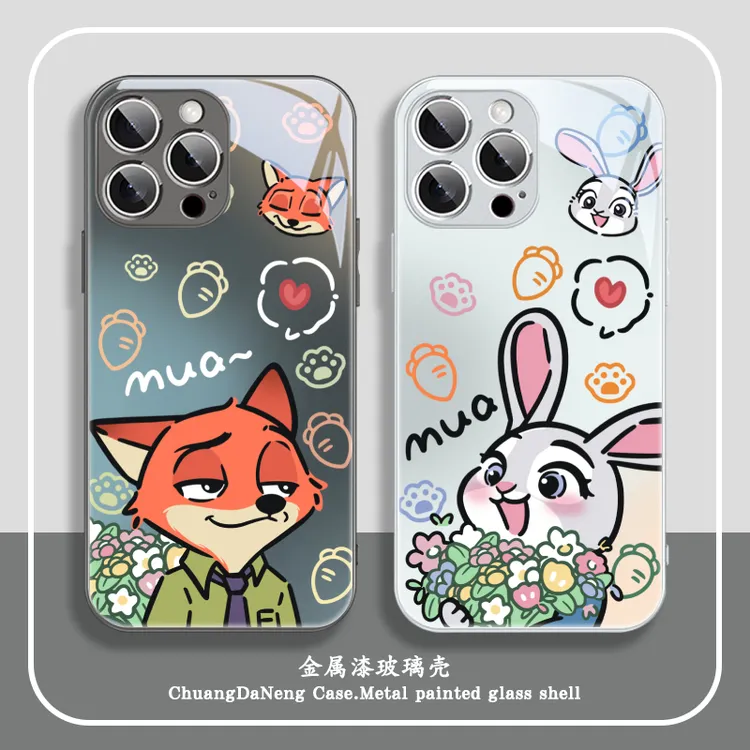 适用华为/苹果17/vivo/小米/oppo捧花朱迪尼克趣味可爱情侣手机壳