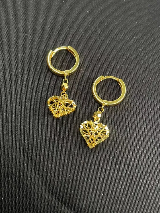 足金999 5G工艺 卡卡耳扣黄金耳环