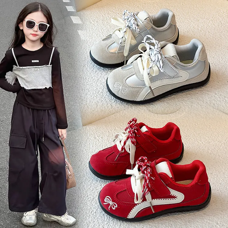 ABC儿童运动鞋2025春秋新款女童公主德训鞋宝宝休闲小白鞋板鞋潮