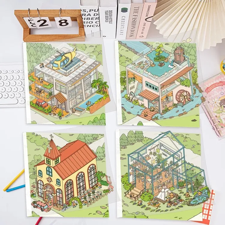 方盒工坊2.0造景贴纸双层双背景立体小屋贴纸微缩场景贴纸DIY贴纸