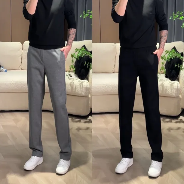 9216男士冬季厚款醋酸羊毛浅灰色黑色休闲裤