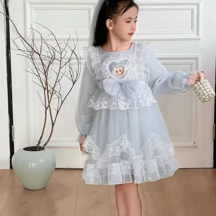 女童爱莎洛丽塔连衣裙新款生日礼服2025冰雪奇缘秋长袖公主裙爆款