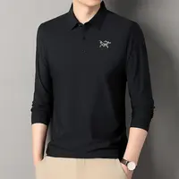 【清仓撤柜】刺绣鳥商务打底衫翻领长袖男t恤春秋季休闲中年Polo衫