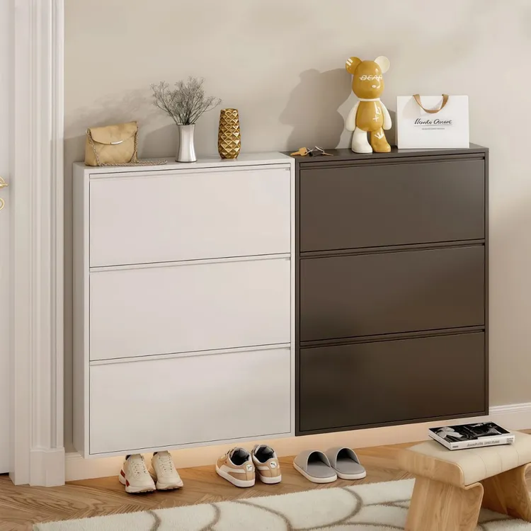 家用入门简约超薄10-15厘米钢制一体式鞋柜大容量翻斗鞋柜