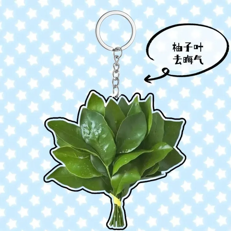 【公主】柚子叶去晦气钥匙扣转运幸运书包挂件亚克力创意挂件送朋友