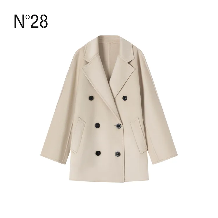 【人生大衣短】N°28双排扣双面呢大衣女短款翻领外套8855A1D801-6