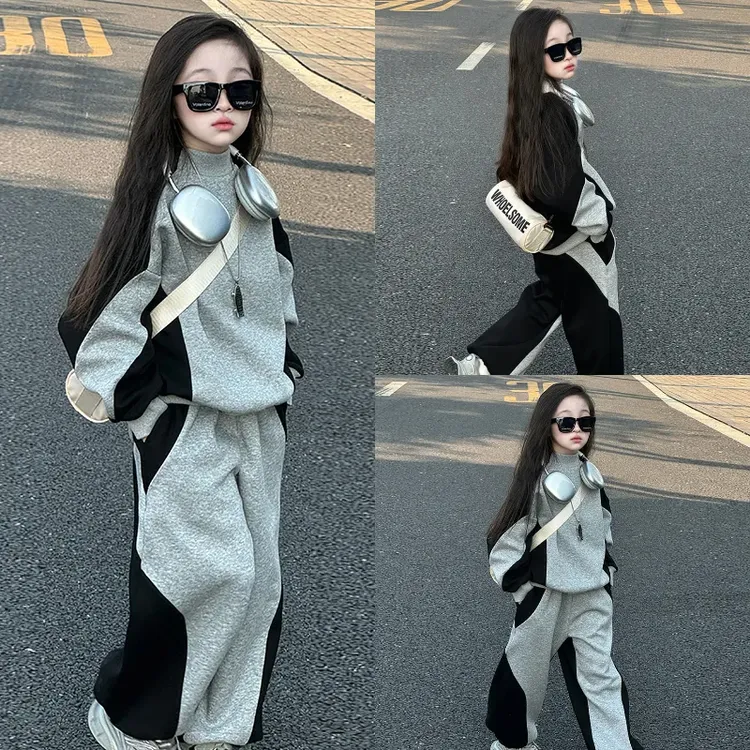 女童秋季套装2025新款女大童洋气运动服儿童韩系秋装休闲卫衣卫裤