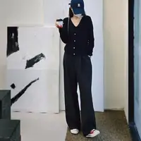 小禾｜v领开衫花朵扣