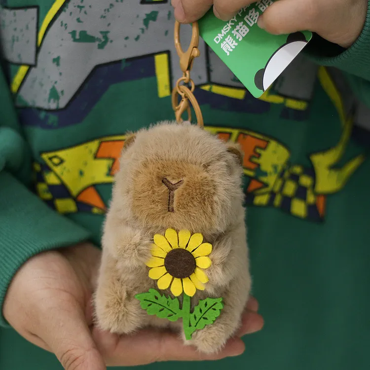 正版夺葵柿柿如意卡皮巴拉毛绒玩具小挂件玩偶公仔水豚挂饰质量好