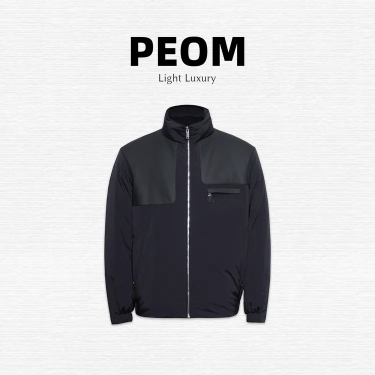 867695 2025冬季白鹅绒羽绒服男款拼绵羊皮男士直筒羽绒外套