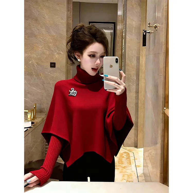 圣诞红色毛衣女款爆款2025新款时尚洋气百搭女装秋冬新年战袍上衣