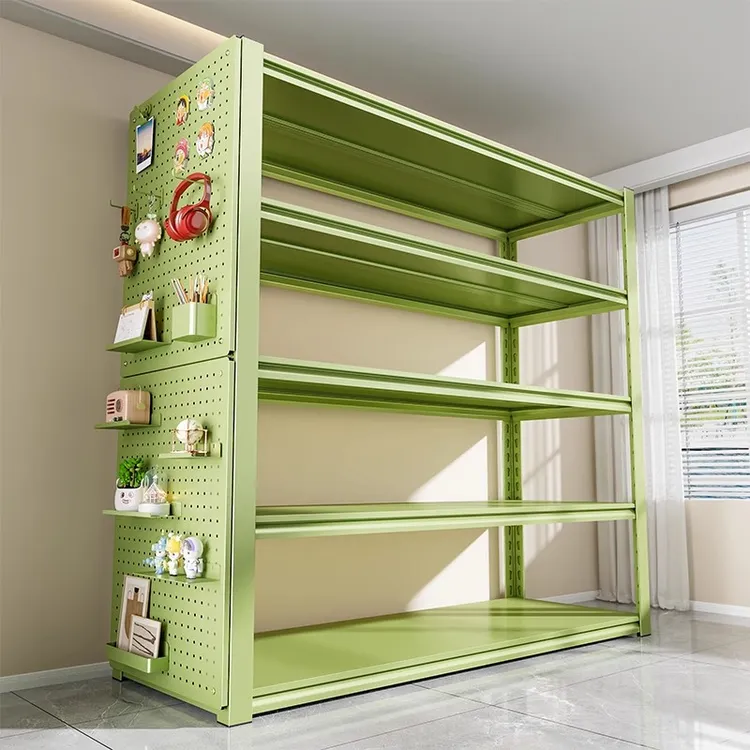 彩色洞洞板家用货架阳台置物架落地多层收纳架夹缝零食储物架书架