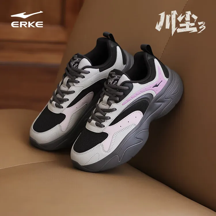 鸿星尔克川尘3新款女鞋夏季老爹鞋防滑减震运动鞋复古增高休闲鞋