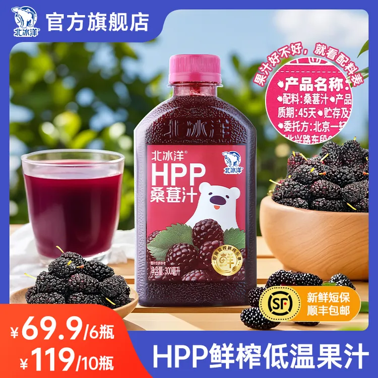 【北冰洋】HPP桑葚汁300ml*6瓶/10瓶