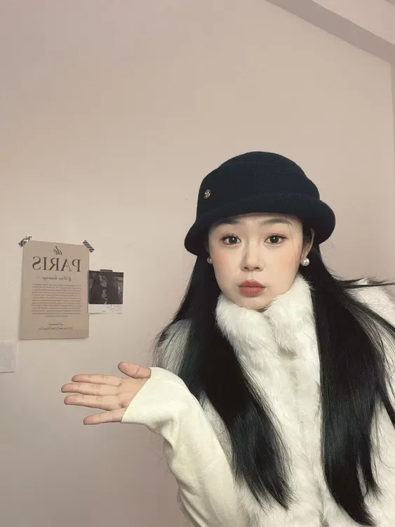 “女主角”秋冬高级感卷边千金风小礼帽高颅顶显脸小大头围渔夫帽