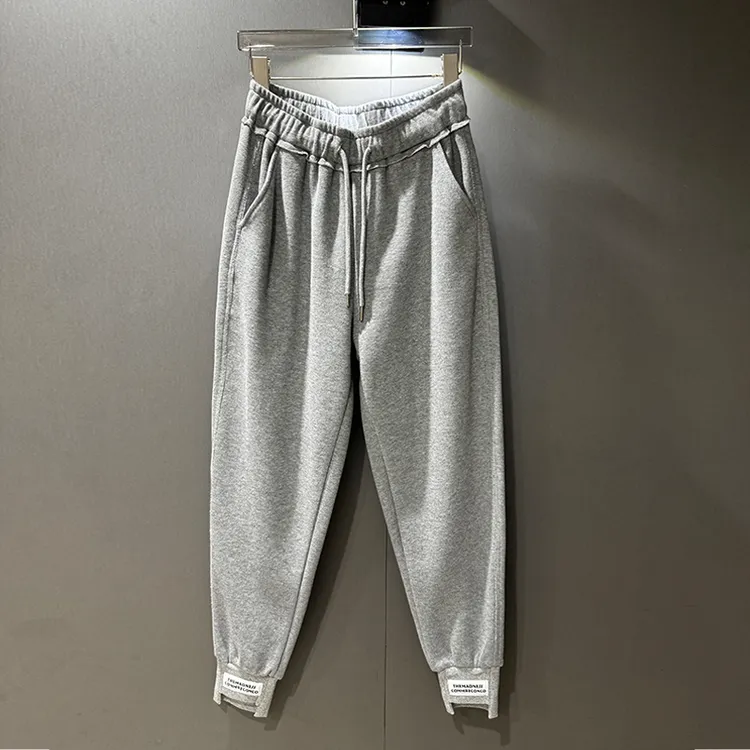 灰色运动裤女春秋爆款2025新款高腰显瘦束脚宽松休闲卫裤秋季百搭