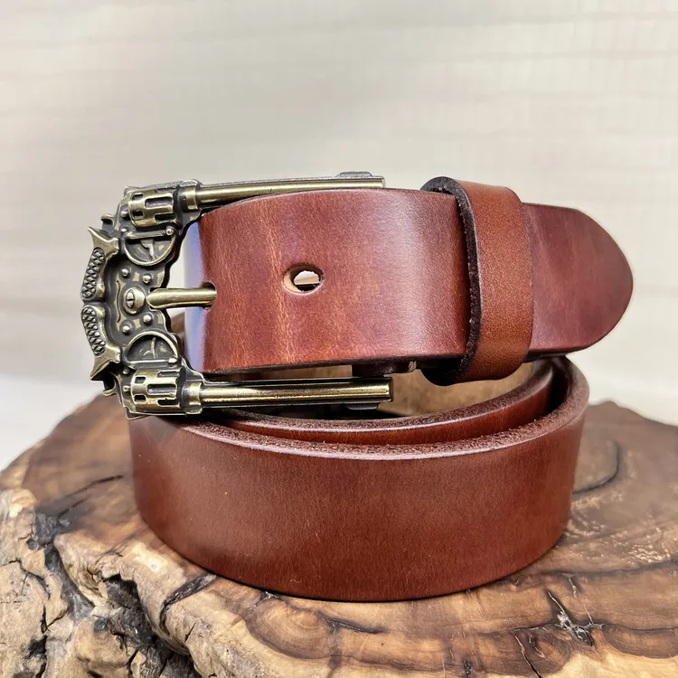 6号手工制作牛皮腰带休闲个性百搭纯牛皮超厚实男腰带