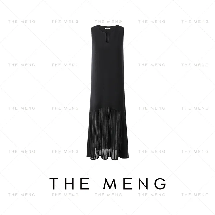 THE MENG【瘦瘦裙】凉感天丝时尚显瘦V领简约气质连衣裙#M252G0245