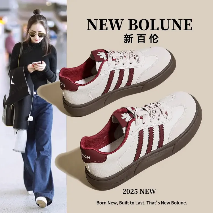 新百伦NEW BOLUNE经典爆款德训鞋小白女鞋女款2025新款秋冬款欧美
