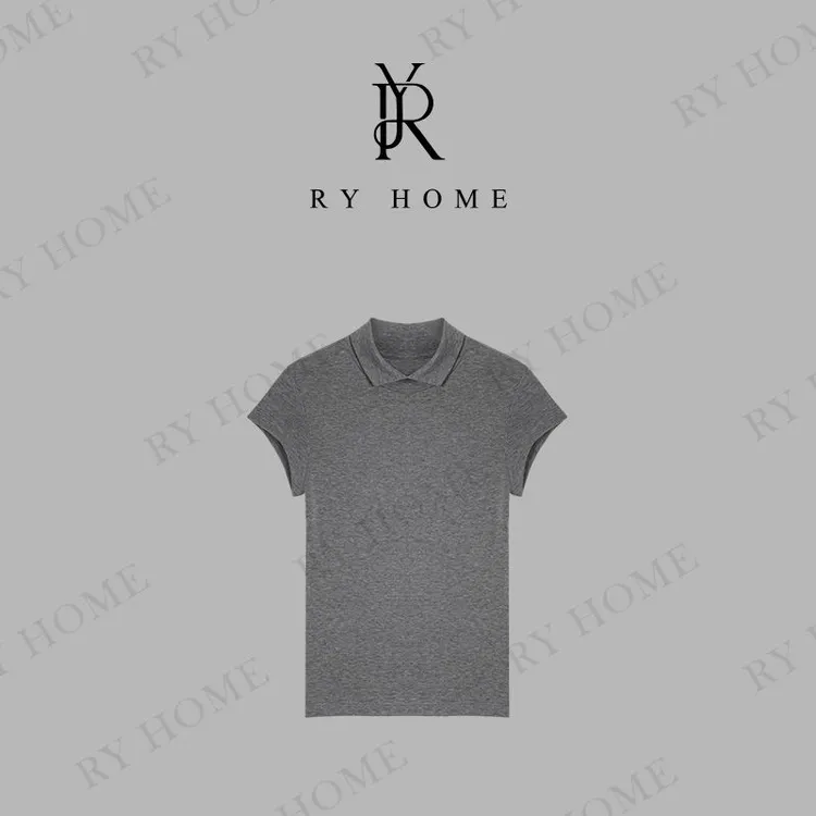 【容雨RYHOME】莱赛尔+绵羊毛翻领短袖休闲T恤253T2149
