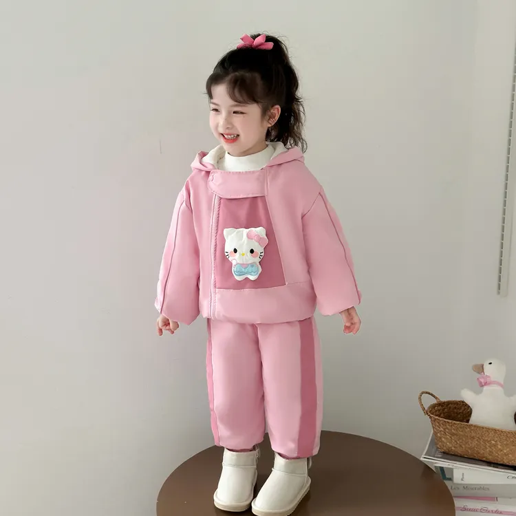 女童加绒套装2025新款儿童秋冬装韩版洋气加厚宝宝冬季保暖两件套