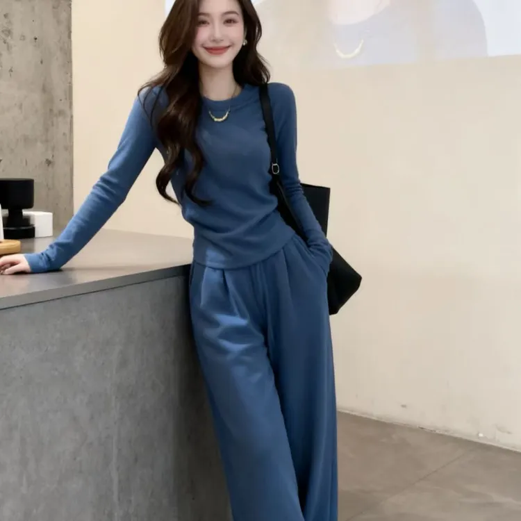 2025冬季新款慵懒时尚显瘦通勤百搭简约休闲套装洋气减龄