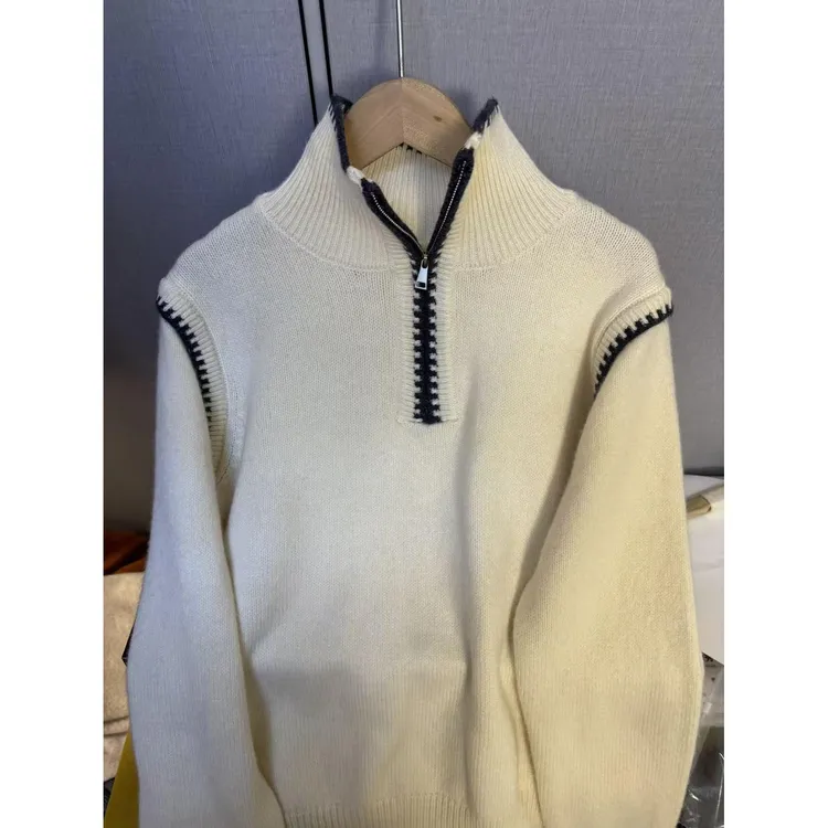 《厚爱1907》 新款高领拉链百搭针织毛衣女